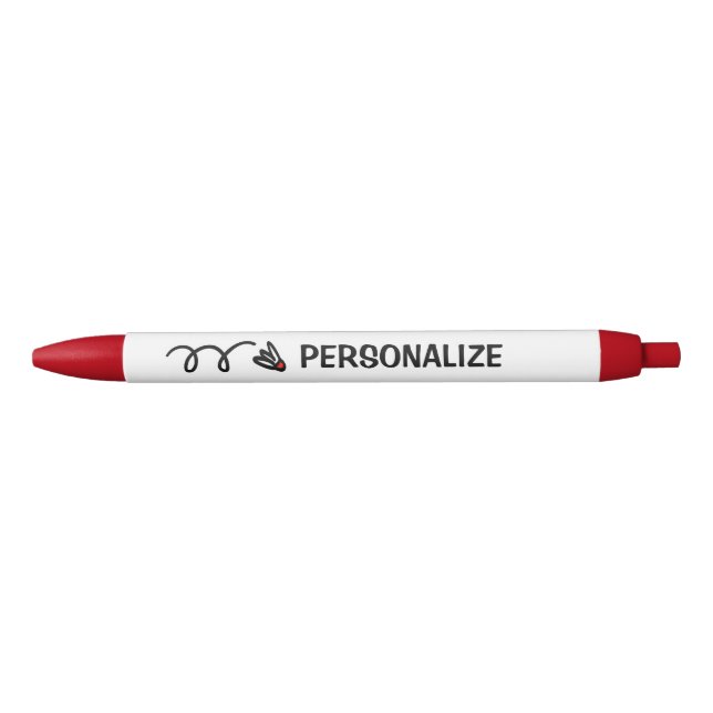 Personalised badminton shuttle sports logo blue ink pen (Front)