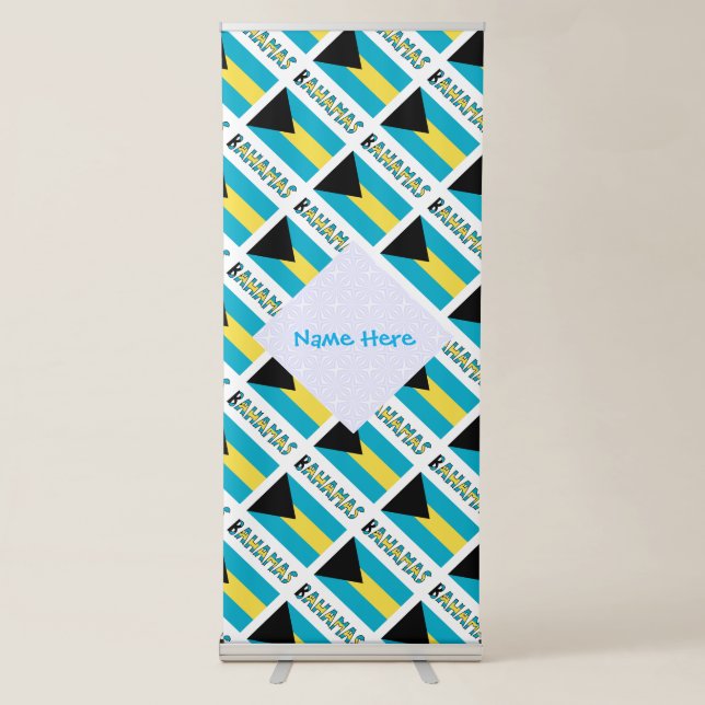Personalised Bahamas Patriotic Retractable Banner (Front)