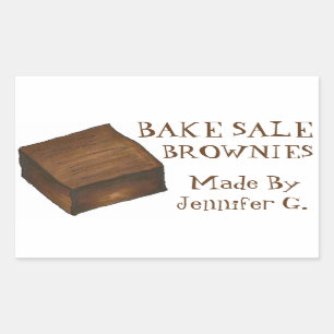 Personalised Bake Sale Brownies Baked By Stickers