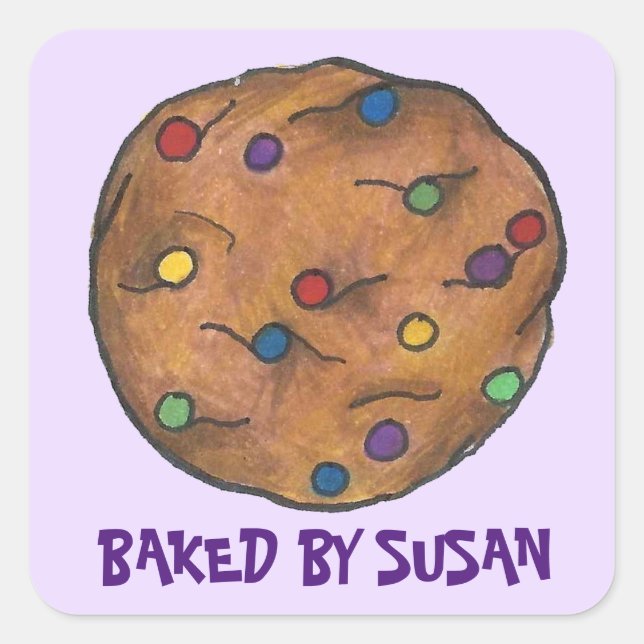 Personalised Baked By Rainbow Cookie Stickers (Front)