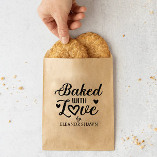 Personalised Baked with Love Calligraphy Rubber Stamp