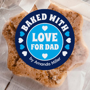 Personalised Baked With Love Father's Day Baking Classic Round Sticker