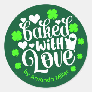 Personalised Baked With Love Irish Baking  Classic Round Sticker
