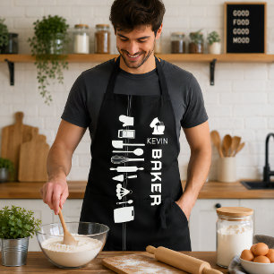 Personalised Baker Apron With Custom Name