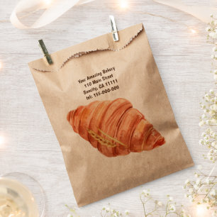 Personalised Baker Bakery Business Logo Croissant Favour Bags