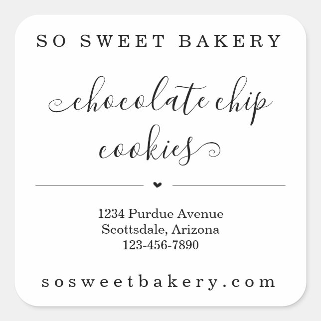 Personalised Bakery Food Sticker (Front)