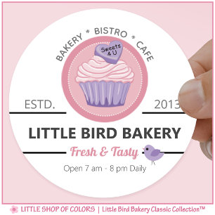 Personalised Bakery Logo Classic Round Sticker