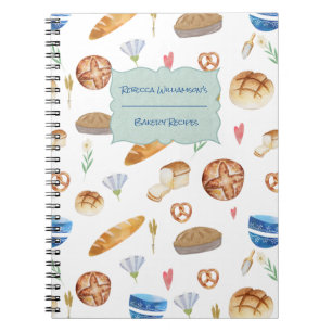 Personalised Bakery Pattern Recipe Book  