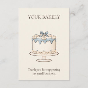 Personalised Bakery Thank You & Cake Care Card