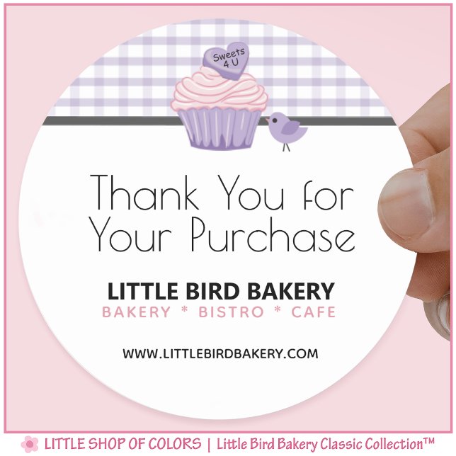 Personalised Bakery Thank You Classic Round Sticker (Creator Uploaded)