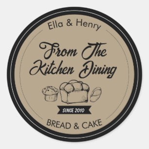 Personalised baking classic round sticker
