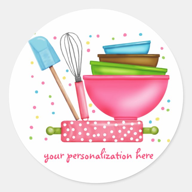 Personalised Baking Cooking Kitchen Stickers (Front)