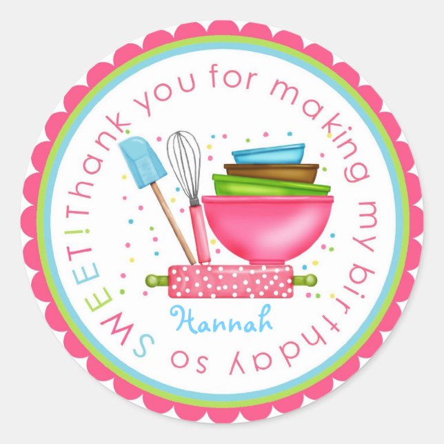 Personalised Baking Cooking Kitchen Stickers (Front)