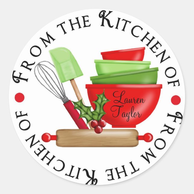Personalised Baking Cooking Kitchen Stickers (Front)