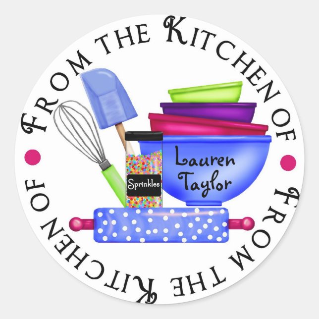 Personalised Baking Cooking Kitchen Stickers (Front)