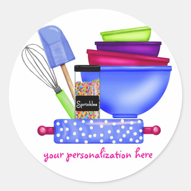 Personalised Baking Cooking Kitchen Stickers (Front)