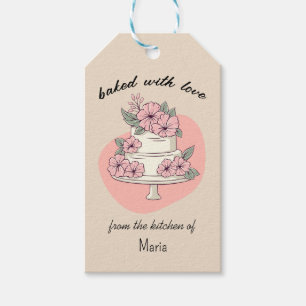 Personalised Baking Floral Cake Design Gift Tags