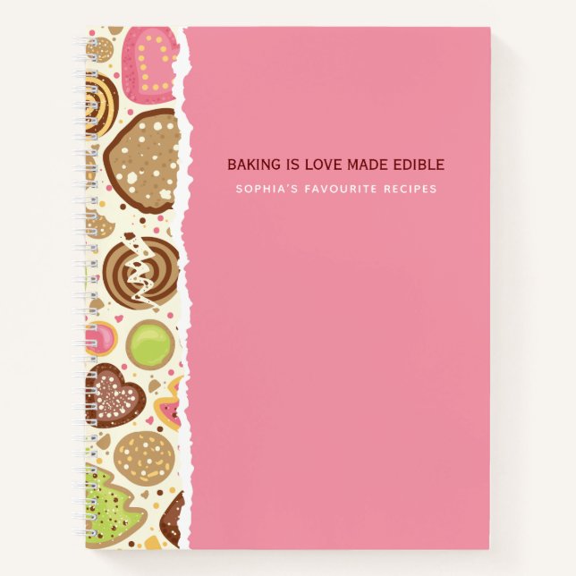 Personalised Baking Lover's Recipe Notebook (Front)