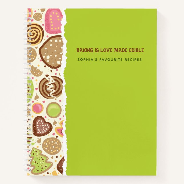 Personalised Baking Lover's Recipe Notebook (Front)