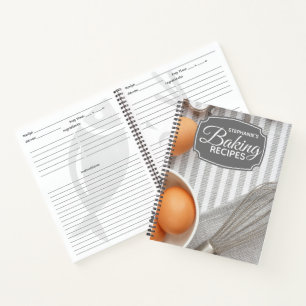 Personalised Baking Whisk Family Recipe Notebook