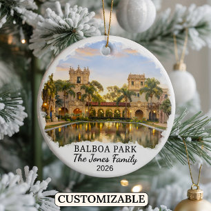 Personalised Balboa Park, Custom California Ceramic Tree Decoration