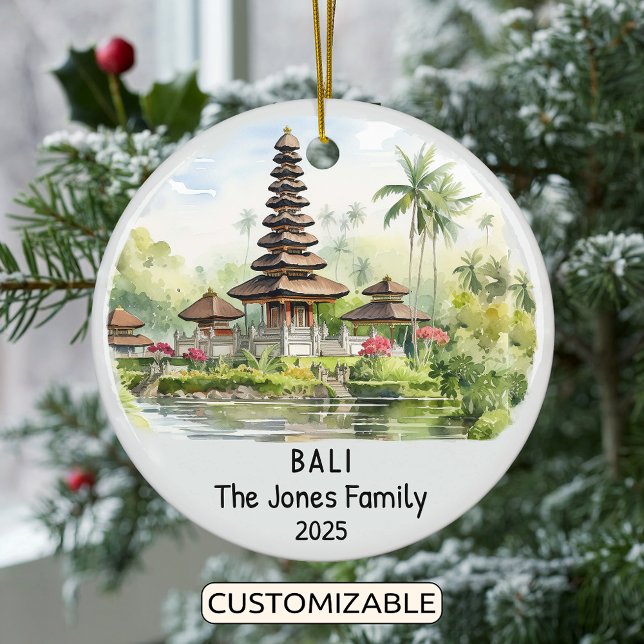 Personalised Bali Ornament, Oceania Ceramic Tree Decoration (Creator Uploaded)