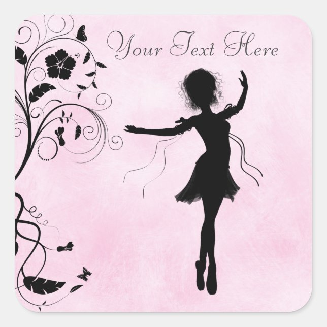 Personalised Ballerina and Flowers Stickers (Front)