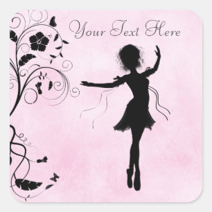Personalised Ballerina and Flowers Stickers