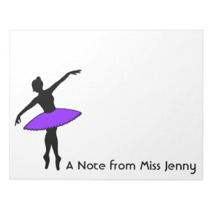 Personalised Ballerina Ballet Dance Dancer Notepad
