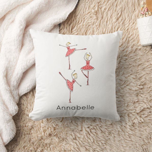 Personalised Ballerina Ballet Dancer Cushion (Blanket)