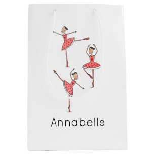 Personalised Ballerina Ballet Dancer Medium Gift Bag