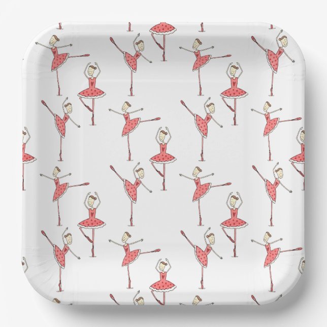 Personalised Ballerina Ballet Dancer Paper Plate (Front)