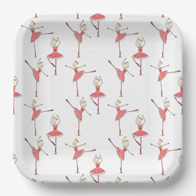 Personalised Ballerina Ballet Dancer Paper Plate (Front)