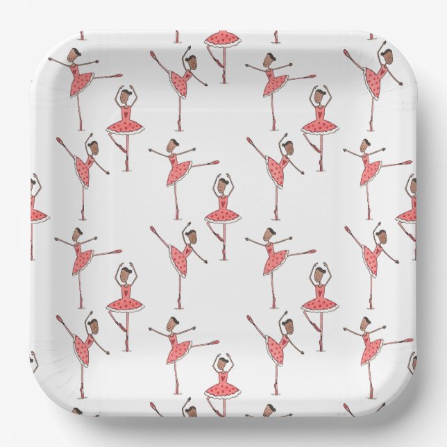 Personalised Ballerina Ballet Dancer Paper Plate (Front)