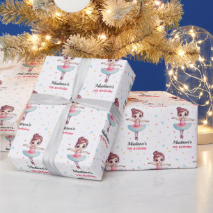 Personalised Ballerina Ballet Name Birthday Wrapping Paper