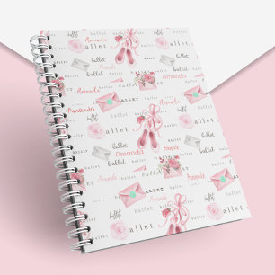 Personalised Ballerina Ballet Name  Notebook