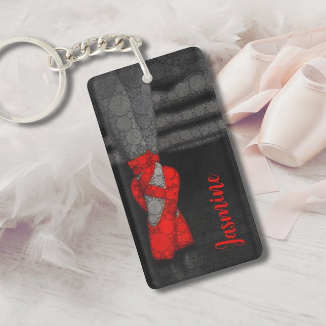 Personalised Ballerina Ballet Shoes Key Ring (Creator Uploaded)