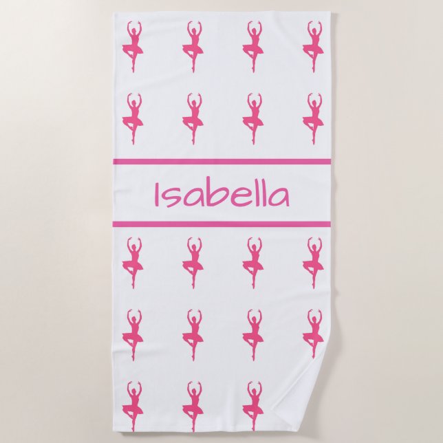 Personalised Ballerina Beach Towel (Front)