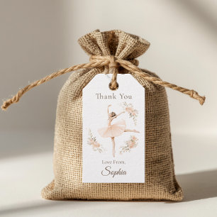 Personalised Ballerina Birthday Blush Floral Party Gift Tags