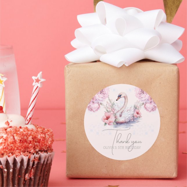 Personalised Ballerina Birthday Glitter  Classic Round Sticker (Party)