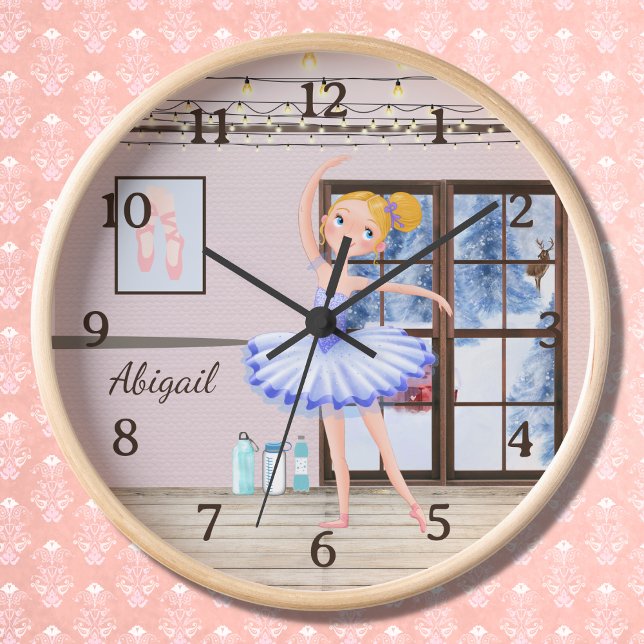 Personalised Ballerina Dance Studio Winter Ballet Clock (Creator Uploaded)