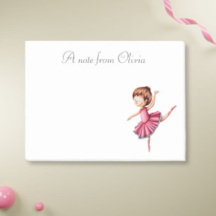 Personalised Ballerina Dancing in Pink Dress Post-it Notes