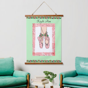 Personalised Ballerina Girl's Name Hanging Tapestry