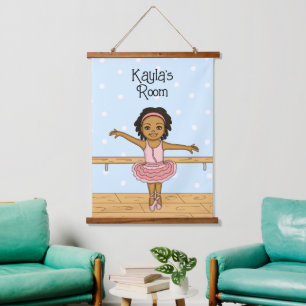 Personalised Ballerina Girl's Room Sign Hanging Ta Hanging Tapestry