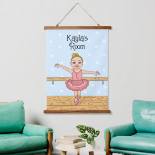 Personalised Ballerina Girl's Room Sign Hanging Tapestry