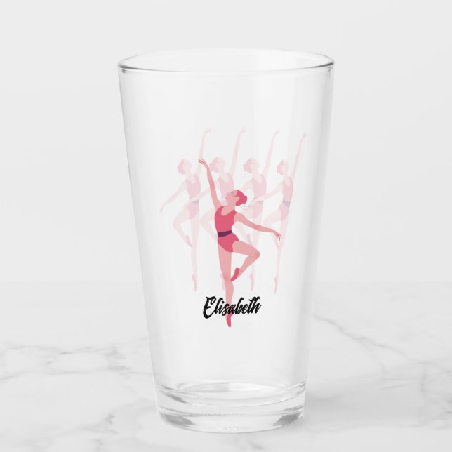 Personalised Ballerina Glass – Custom Dance Gift  (Front)