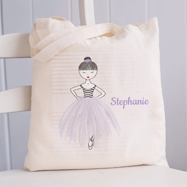 Personalised Ballerina in Purple Tote Bag (Creator Uploaded)