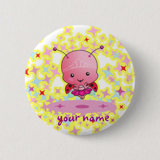 Personalised Ballerina Ladybug Button