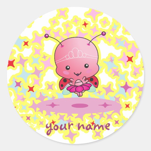 Personalised Ballerina Ladybug Sticker (Front)