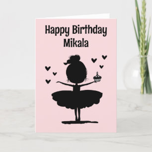 Personalised Ballerina Silhouette Birthday Card